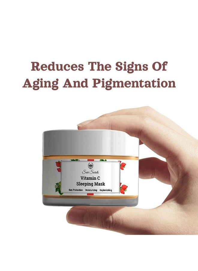 Seer Secrets Natural Vitamin C Sleeping Mask ; Overnight Restorative Gel ; Sun Protection ; Moisturizing & Replenishing ; Suitable For Men & Women ; Pack Of 50Gm - Image 3