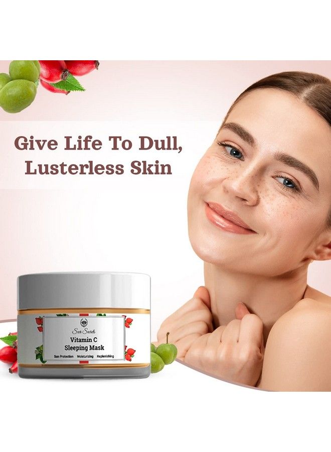 Seer Secrets Natural Vitamin C Sleeping Mask ; Overnight Restorative Gel ; Sun Protection ; Moisturizing & Replenishing ; Suitable For Men & Women ; Pack Of 50Gm - Image 4