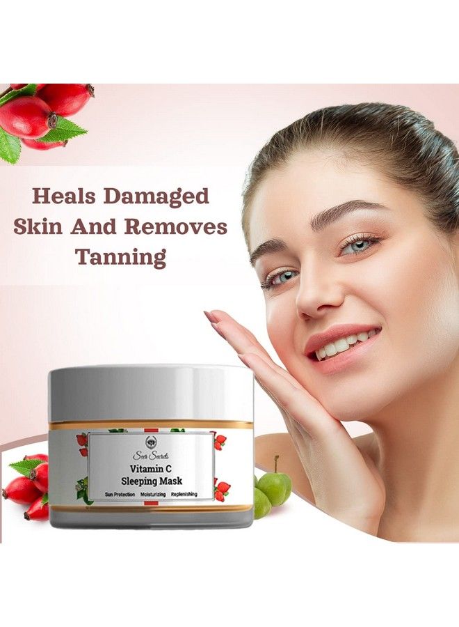 Seer Secrets Natural Vitamin C Sleeping Mask ; Overnight Restorative Gel ; Sun Protection ; Moisturizing & Replenishing ; Suitable For Men & Women ; Pack Of 50Gm - Image 5