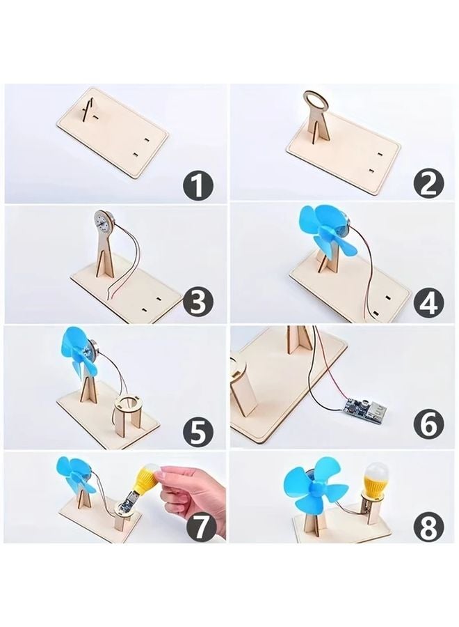 مجموعة تجارب البخار التي تعمل بالطاقة الريحية مع مصباح كهربائي مشروع فيزياء للأطفال 1 قطعة - Image 5