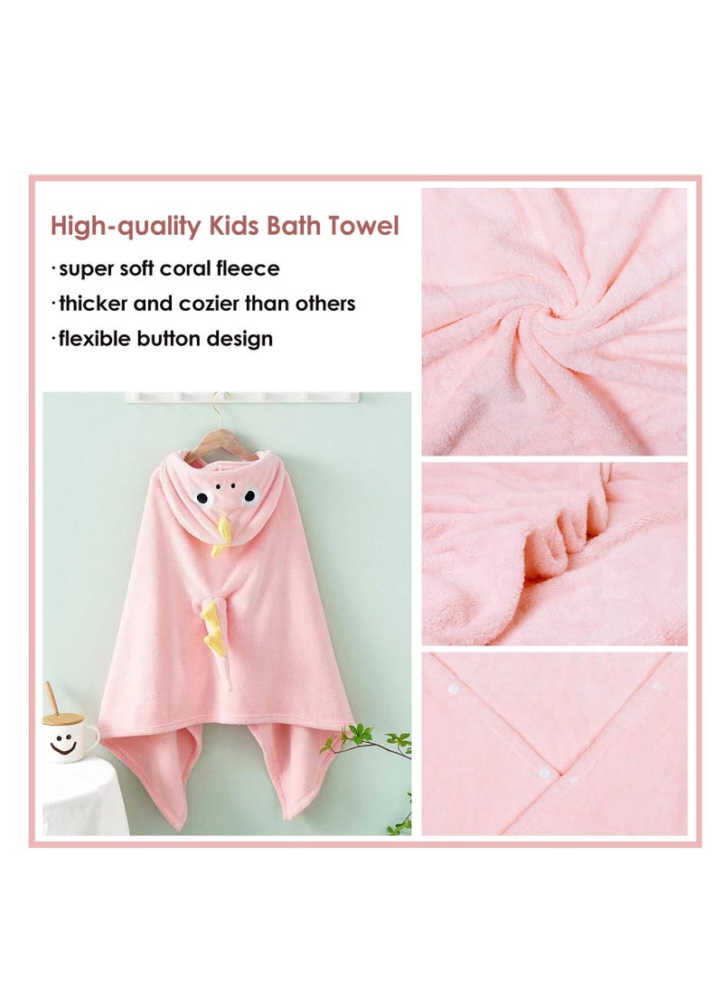 KASTWAVE Kids Hooded Bath Towels Beach Towel Girls Boys Soft Swim Pool Cover Up Super Absorbent Cute Cartoon Animal - Image 4