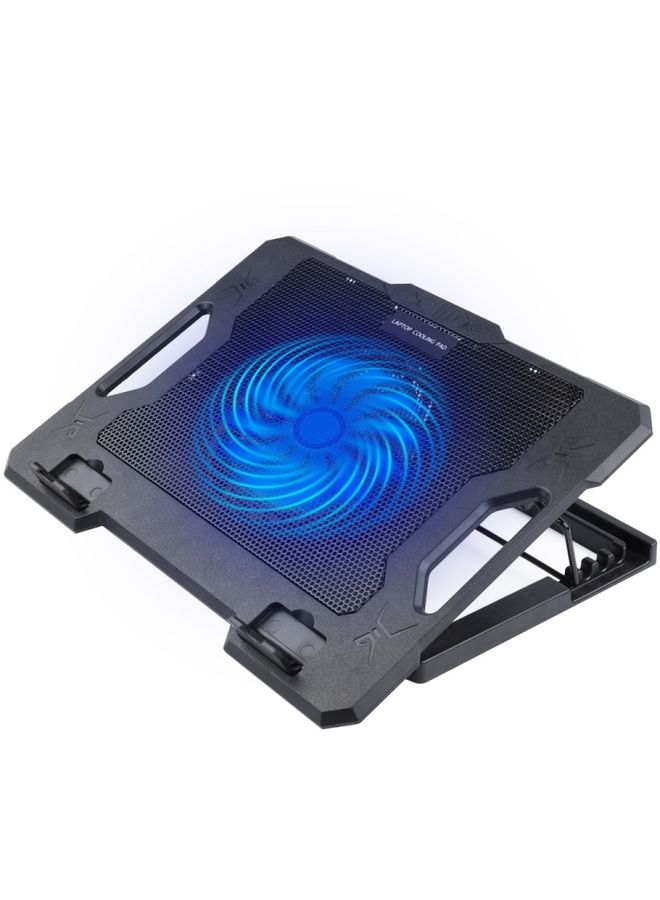 BURAQ S100 One Fan Adjustable Height Dual USB Ports Laptop Cooling Pad  - Image 1