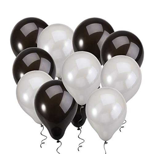 HK balloons Balloons for Birthday Decorations (Metallic Silver and Black) (Pack of 300) - Image 1