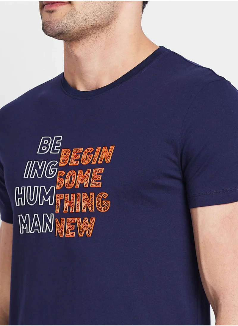 Being Human Printed Crew Neck T-Shirt