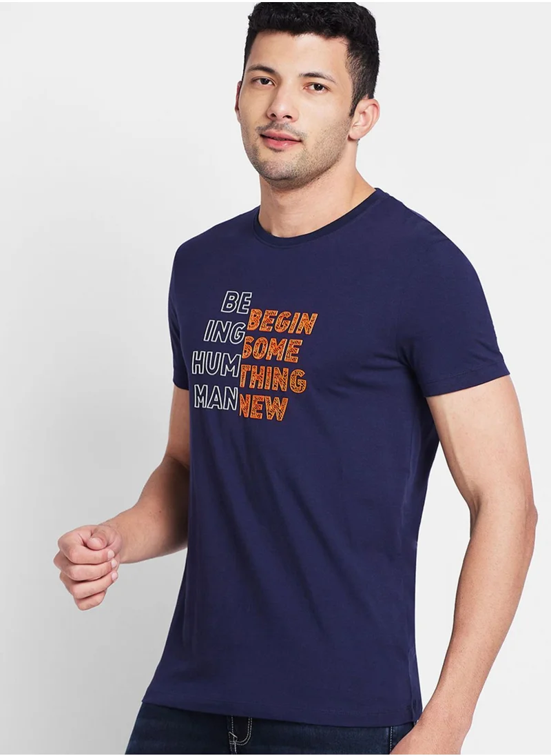 Being Human Printed Crew Neck T-Shirt
