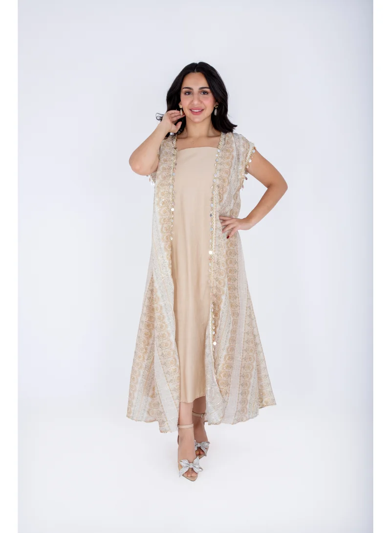 IKKXA  Modern Sleeveless Arabisque Jalabiya for Women | Best Price UAE