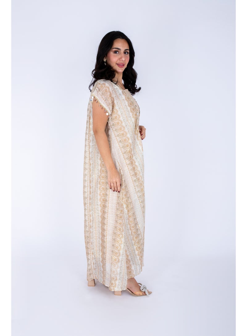 IKKXA Modern Sleeveless Arabisque Jalabiya - Image 3