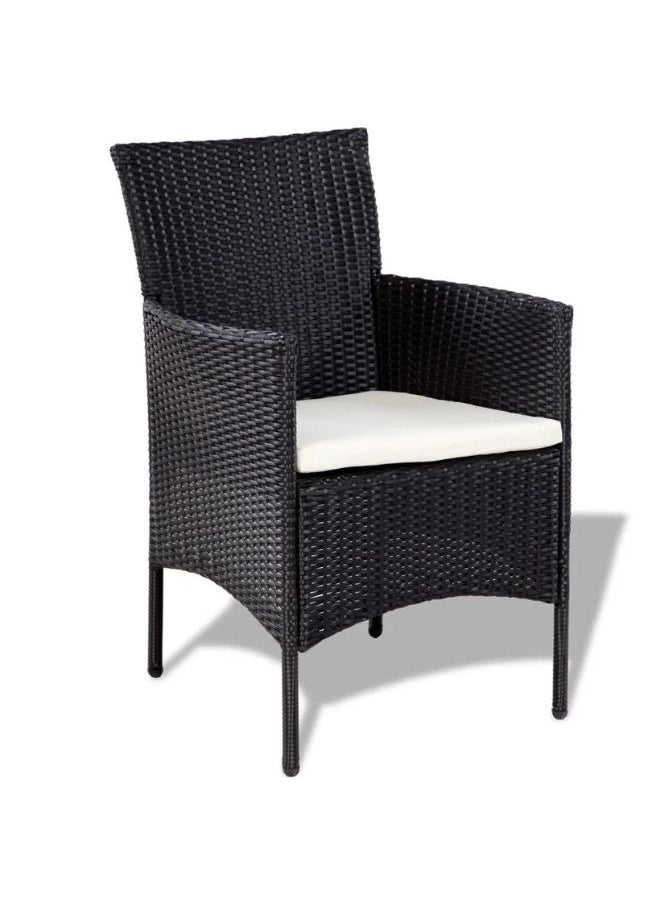 vidaxl vidaXL 4 Piece Garden Lounge Set with Cushions Poly Rattan Black  - Image 2