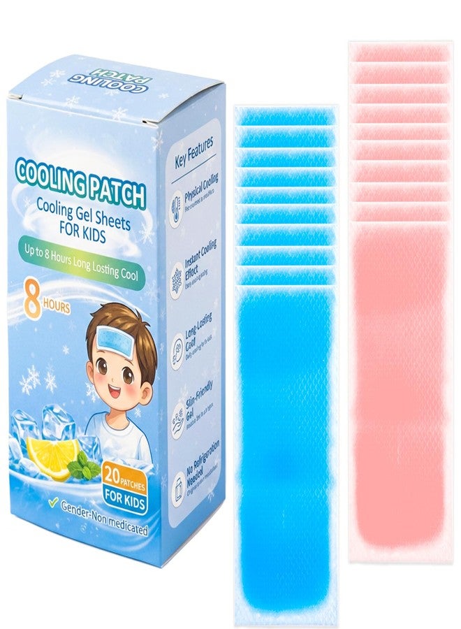 Ruheaou 20 Sheets Kid Fever Patches for Kids Fever Discomfort & Pain Relief, Cooling Relief Fever Reducer, Soothe Headache Pain, Pack of 20 - Image 1