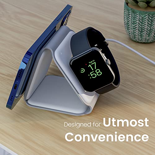 Ambrane 3-in-1 Wireless Charger with 20W BoostedSpeed™, Foldable Design, Multi Layers of Protection, Wide Compatibility (AeroSync Tripad, White) - Image 4