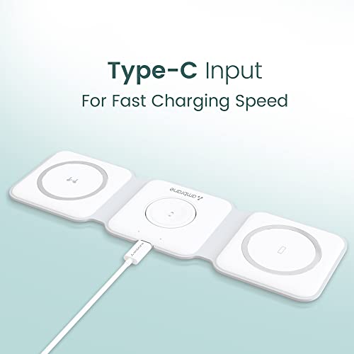 Ambrane 3-in-1 Wireless Charger with 20W BoostedSpeed™, Foldable Design, Multi Layers of Protection, Wide Compatibility (AeroSync Tripad, White) - Image 5