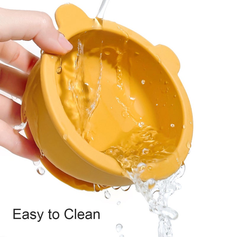 Baby Suction Bowls: Light Blue Food Grade Silicone Set - Strong Non-Slip Suction Cup, Curved Grip Spoon for 6+ Month Self-Feeding Babies - Image 2