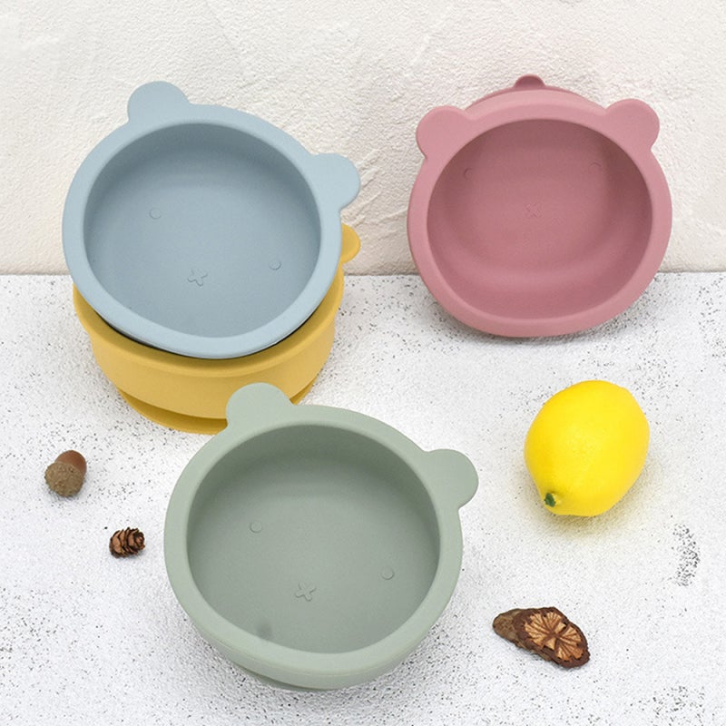 Baby Suction Bowls: Light Blue Food Grade Silicone Set - Strong Non-Slip Suction Cup, Curved Grip Spoon for 6+ Month Self-Feeding Babies - Image 5