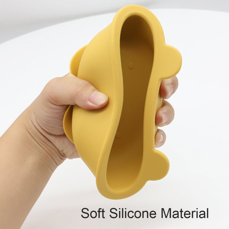 Baby Suction Bowls: Light Blue Food Grade Silicone Set - Strong Non-Slip Suction Cup, Curved Grip Spoon for 6+ Month Self-Feeding Babies - Image 3