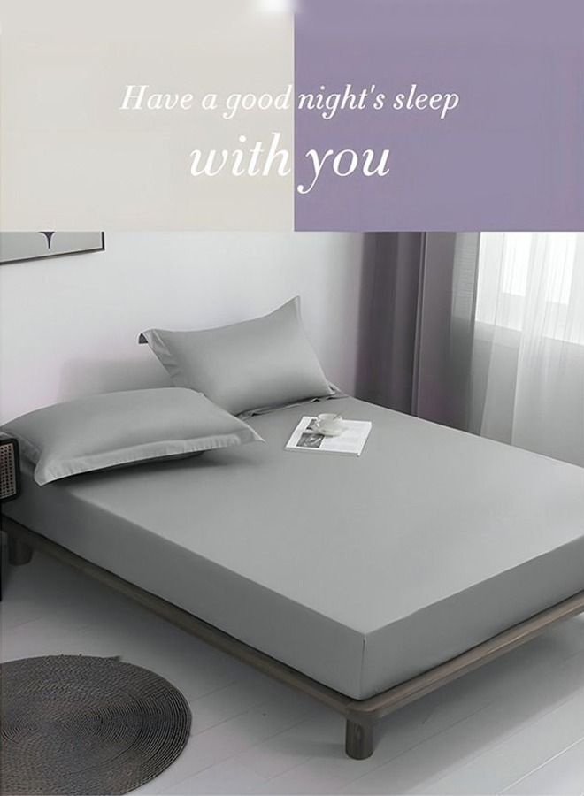 2 Piece 100% Cotton Soft Breathable Pillowcase Standard Size 48*74cm Solid Color Comfortable Sleep Durable Wrinkle Resistant Pillowcase Grey - Image 2