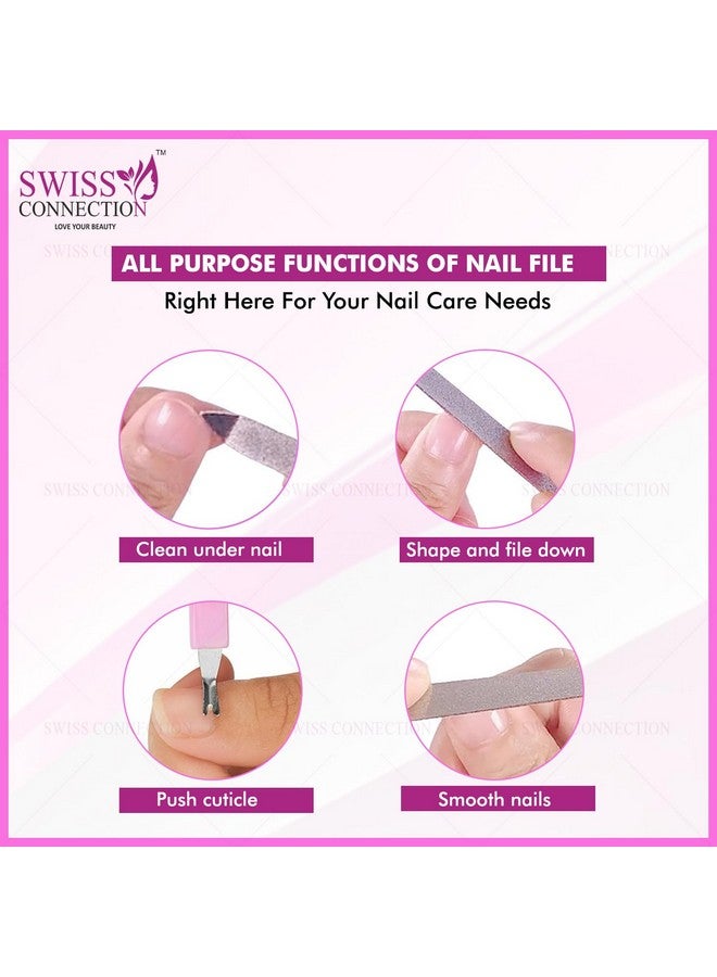 Swiss Connection 2 in 1 Nail Filer With Cuticle Remove | Stainless Steel | Multipurpose & Reusable & Durable | For Men & Women Multicolor(Pack of 4) - Image 5