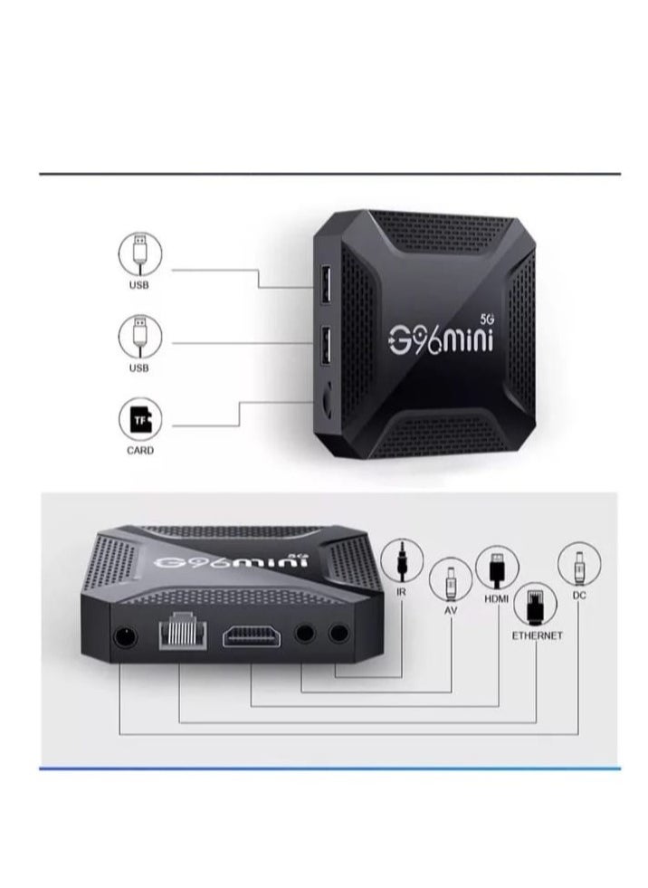 Generic G96MINI TV BOX with 8K Ultra HD Streaming Media Player Dual Band Connectivity Google TV And Google Assistant & Remote Supported - Black  - Image 2
