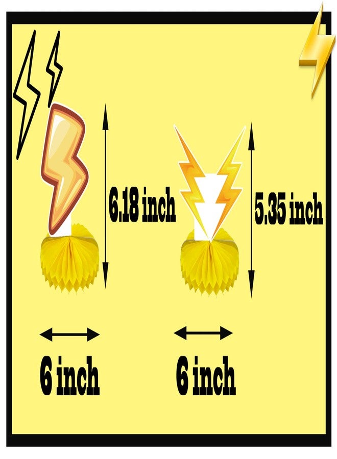 PIBIPAID 12 Lightning Bolt Honeycomb Centerpieces Decorations - for Flash Weather Birthday Gender Reveal Baby Shower Party Favors Supplies Decorations - Image 3