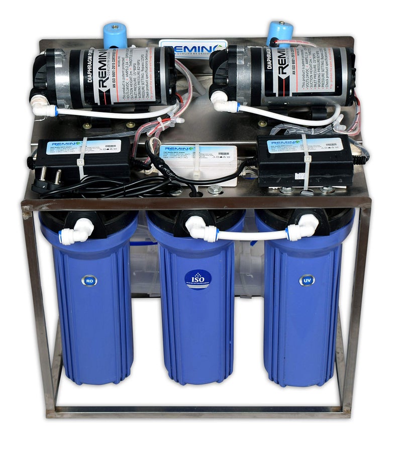 Remino 25 LPH Commercial RO + UV Water Purifier with Double Pump Purification and Fully Automatic Function, TDS Adjuster, Blue - Image 2