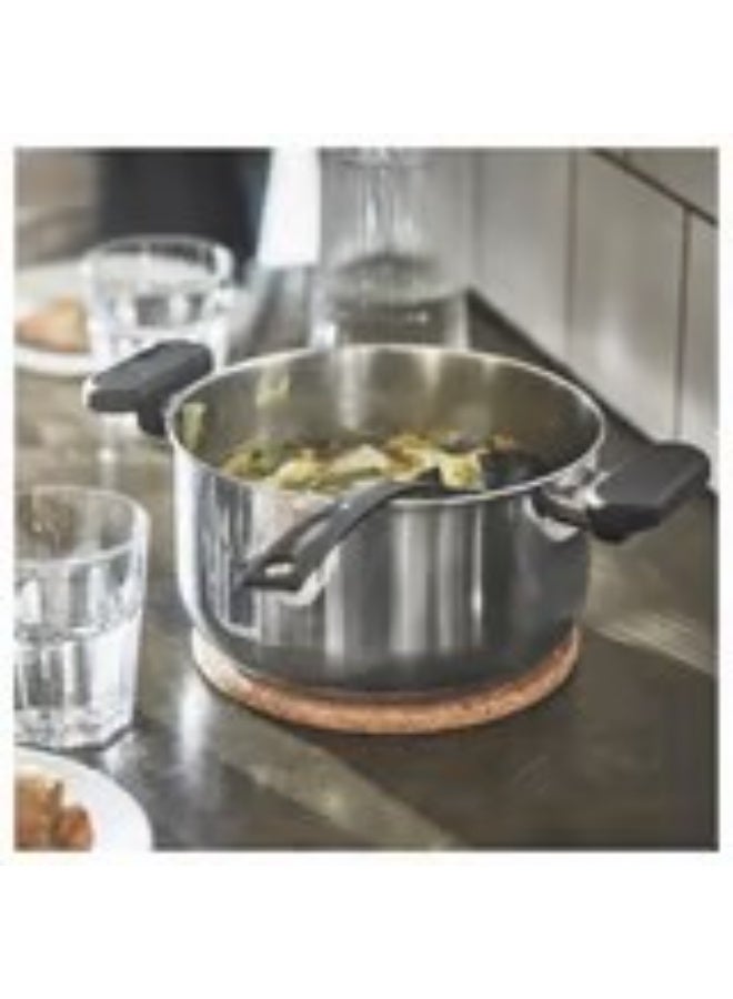 Pot with lid clear glass stainless steel 3 l - Image 2