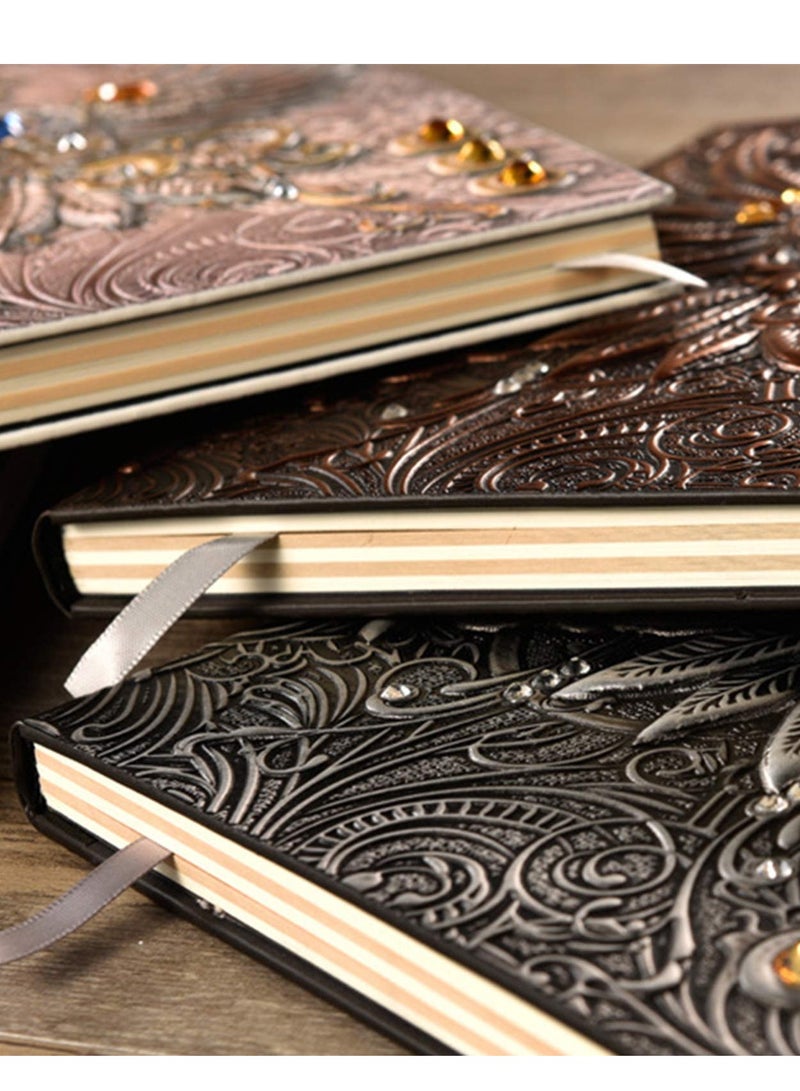 Vintage Leather Travel Journal Notebook - Lined & Ruled A5 Diary, Embossed Writing Notepad - 200 Pages, Distinctive Gift for Birthday or Anniversary - Image 3