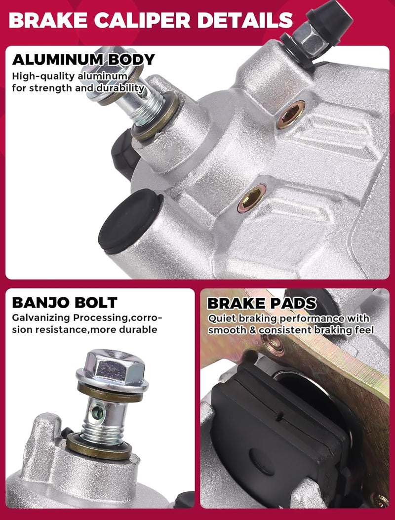OLIFANT Front Brake Calipers for Honda Rancher 420 0720 Foreman 500 1220 Rubicon 500 1520 Left Right with Pads 45150HP5601 45250HP5601 - Image 5