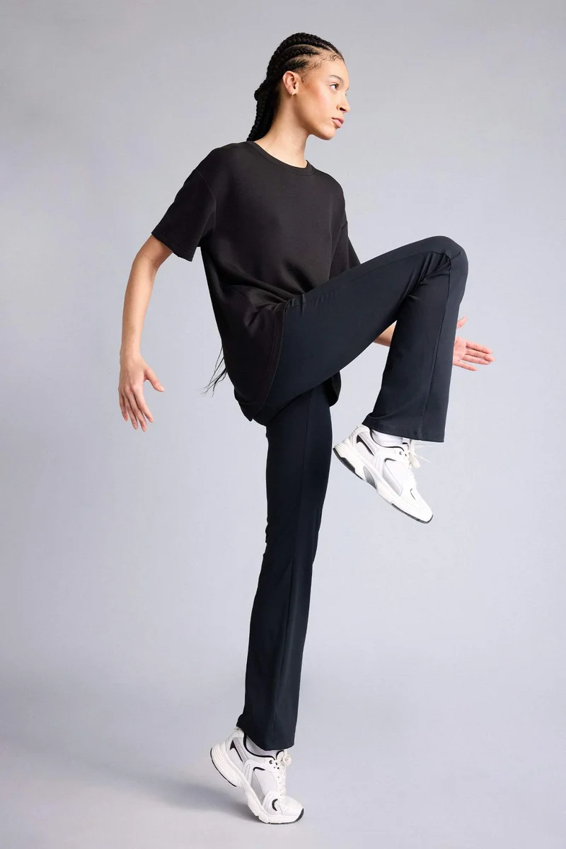 Defacto Oversize Fit Modal Crew Neck Short Sleeves Sports T-shirt
