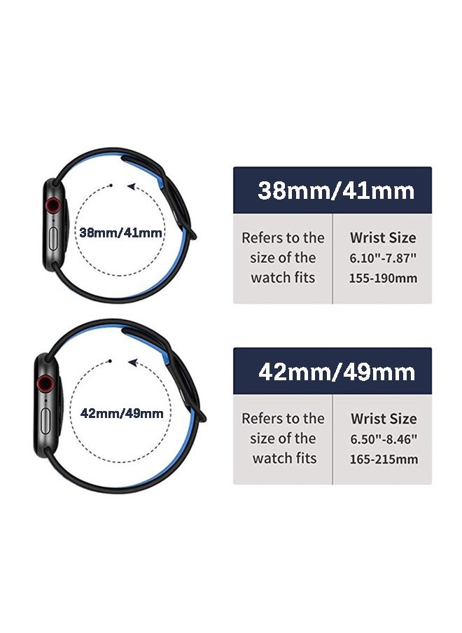 Generic - Sport Silicone Bands for Apple Watch Band 49/45/ 44/ 42mm for Women Men,Waterproof Soft Silicone Breathable Wristband Replacement Strap for iWatch Ultra 2 SE Series 9 8 7 6 5 4 3 2 1 - Image 1