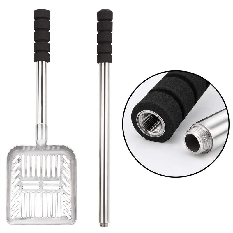 Yangbaga Metal Cat Litter Scoop with Deep Shovel&Long Handle,Detachable Stainless Steel Non-Stick Litter Sifter with Foam Padded Grip, No Bending Back Heavy Duty Cat Litter Scooper - Image 5