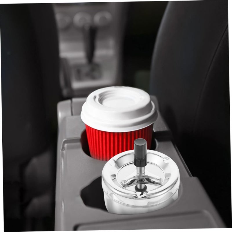 Windproof Metal Ashtray with Smokeless Spinning Tray for Indoor Outdoor Use - Image 4