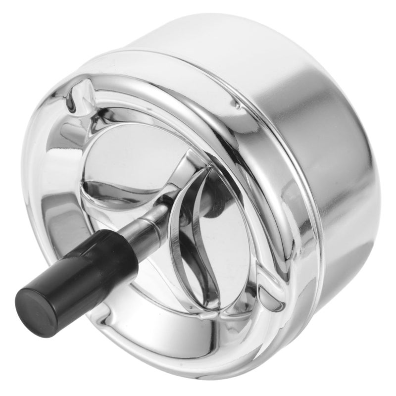 Windproof Metal Ashtray with Smokeless Spinning Tray for Indoor Outdoor Use - Image 2