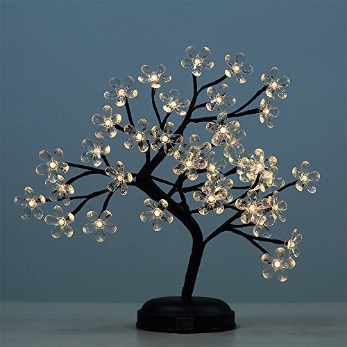 Lightshare New 18Inch 36LED Acrylic Blossom Bonsai Light, Clear Acrylic Flower, Battery Powered for Home Decoration - Image 2