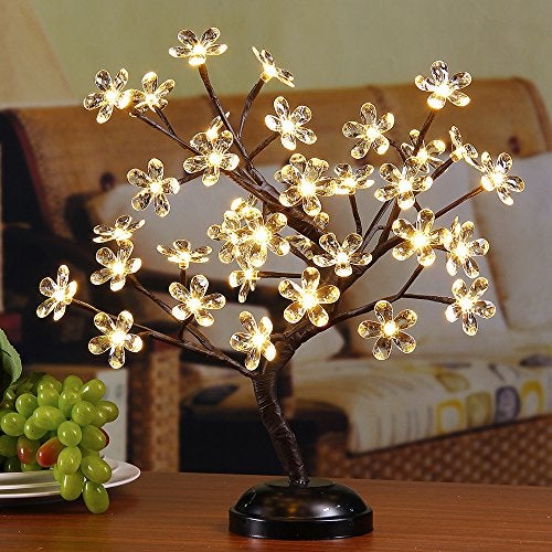 Lightshare New 18Inch 36LED Acrylic Blossom Bonsai Light, Clear Acrylic Flower, Battery Powered for Home Decoration - Image 3