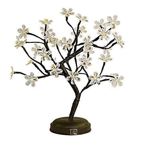Lightshare New 18Inch 36LED Acrylic Blossom Bonsai Light, Clear Acrylic Flower, Battery Powered for Home Decoration - Image 1