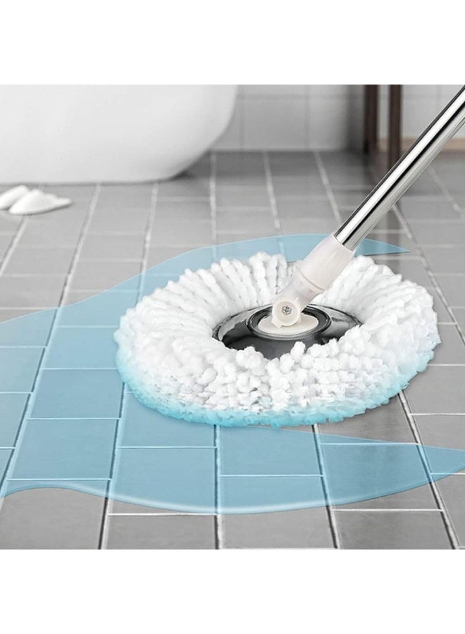 Zalcoon Spin Mop Heads Replacement (Pack of 4), Handle & Base Compatible with Spin Mop & Bucket set, Spin Mop Handle & Head Replacement for Floor Cleaning, Round Shape (White) - Image 5