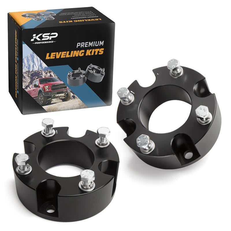 KSP 3 Tundra Front Leveling Lift Kits 3 inch Front Strut Spacers Lift Kit for Toyota Tundra 20072025 Sequoia 20072025 2WD 2X2 4WD 4X4 3in Suspension Level Kit Pack of 2PCS Aluminum Lift Spacers