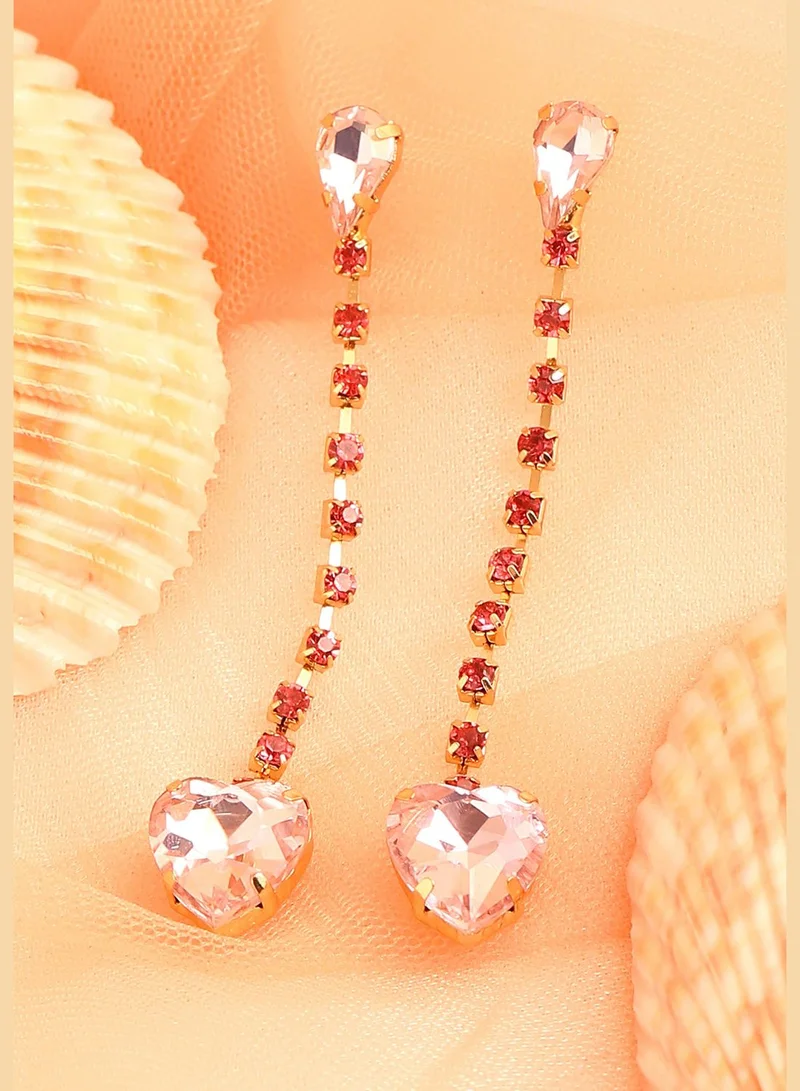 SOHI Gold Plated Party Designer Stone Drop Earring For Women