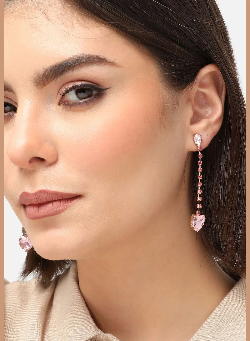 SOHI Gold Plated Party Designer Stone Drop Earring For Women