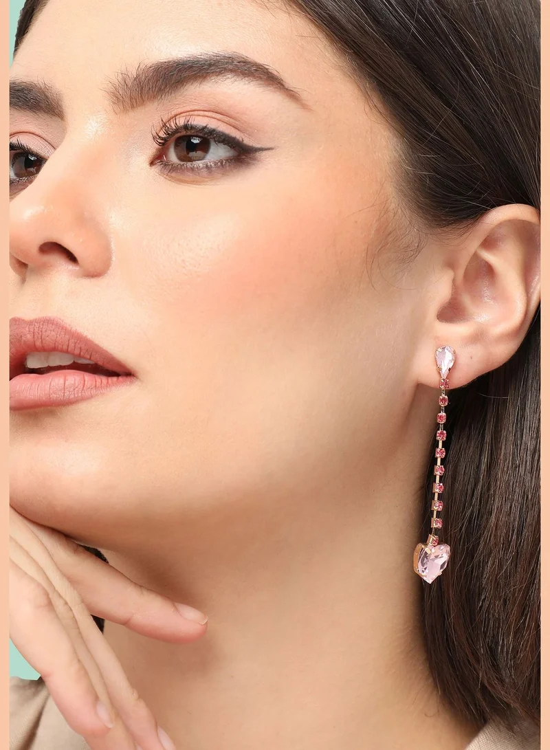 SOHI Gold Plated Party Designer Stone Drop Earring For Women