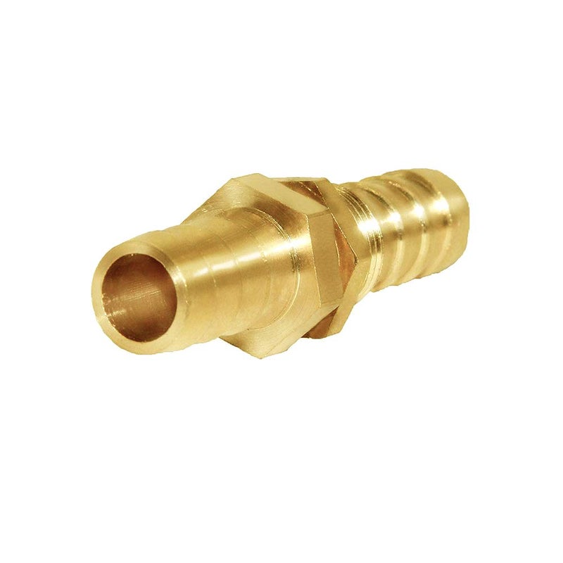 Joywayus 2Pcs 1/4'' Hose Barb Thru-Bulk Head Hex Union Brass Fitting With Flat Washer Gasket Water/Fuel/Air - Image 4