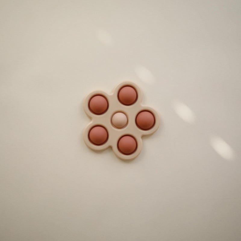 mushie Flower Press Toy (Rose/Blush/Shifting Sand) - Image 2