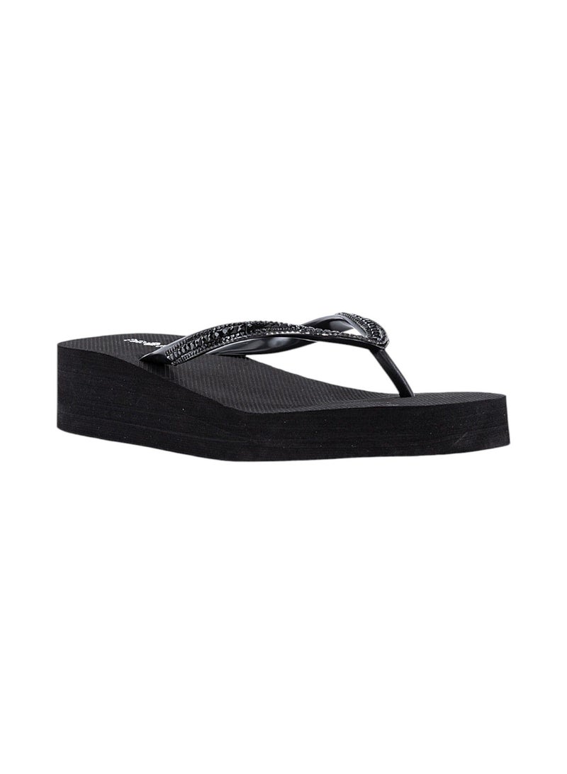 Bata Embellished Platform Wedge Flip Flops - Image 2