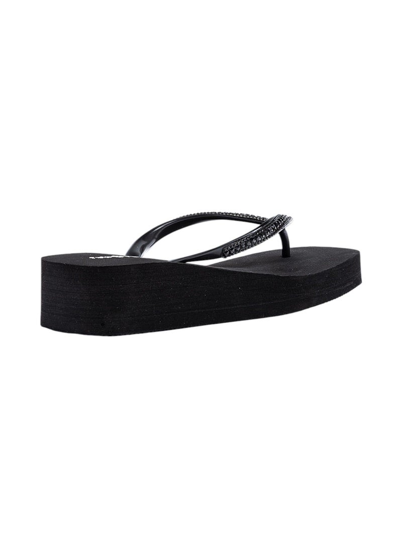 Bata Embellished Platform Wedge Flip Flops - Image 3