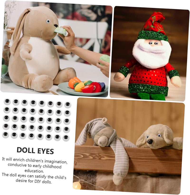 OSALADI 200pcs DIY Plastic Dolls Eyes Jumbo Googly Eyes for Crafting Easy Peel Doll Toy for Crochet - Image 4