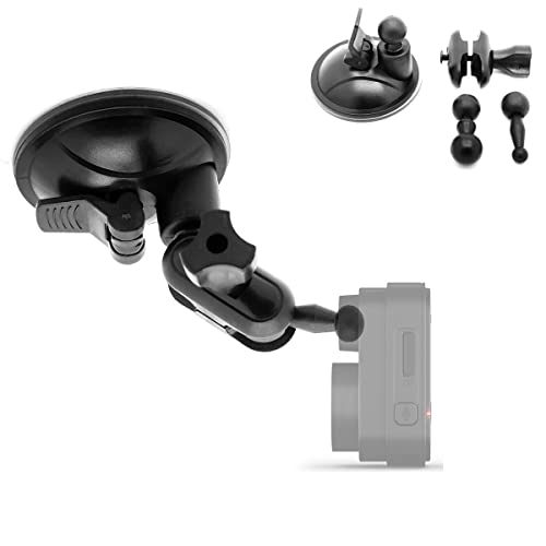 ChargerCity Dash Cam Suction Cup Mount for Garmin Dash Cam 2 3 45 46 47 55 56 57 65W 66W 67W X110 X210 X310 Tandem Speak Plus (Best Viewing Adjustment w/Dual Ball Joint Design) - Image 1