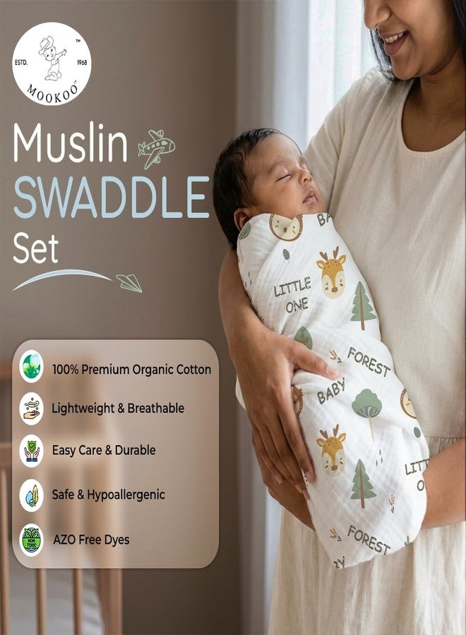 Mookoo Muslin Swaddle for New Born Baby | Swaddle Wrap for Newborn | Soft Muslin Cloth Baby Wrapper Newborn|PO3(Froest,Pumpkin,Owl) - Image 5