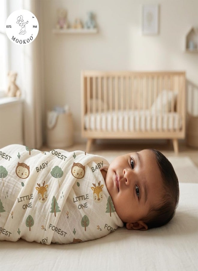 Mookoo Muslin Swaddle for New Born Baby | Swaddle Wrap for Newborn | Soft Muslin Cloth Baby Wrapper Newborn|PO3(Froest,Pumpkin,Owl) - Image 4