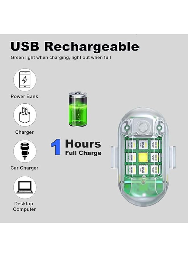 High Brightness LED Strobe Light,7 Colors USB Rechargeable Flashing Lights,LED Strobe Drone Lights,for Remote Control Drone,Motorcycle,Car,Bike (2Pack) - Image 2