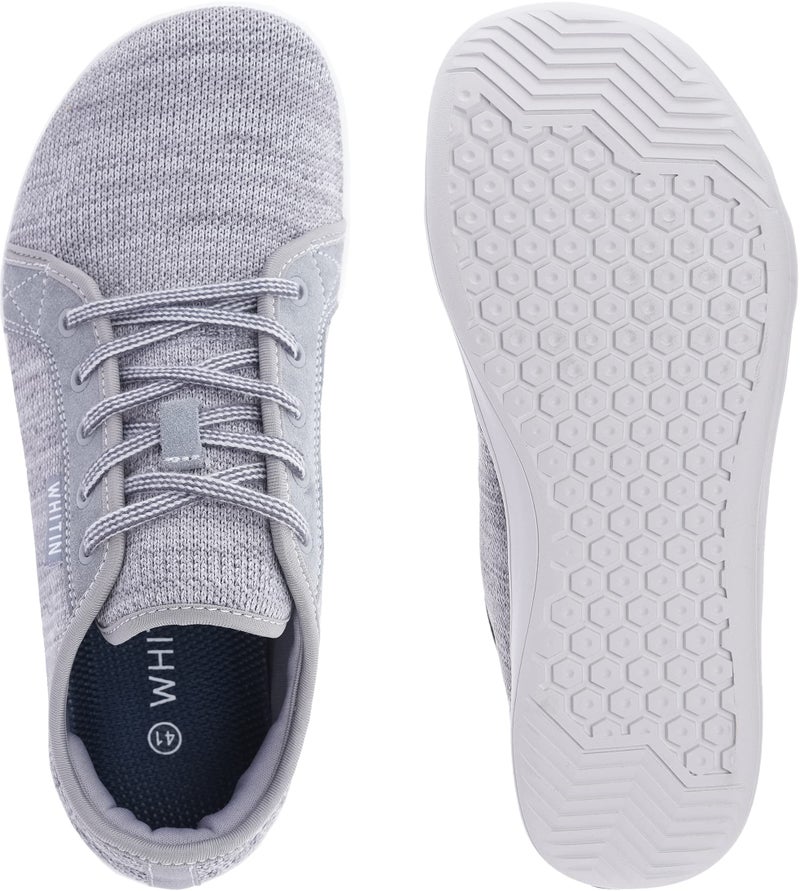 WHITIN Men's Extra Wide Width Fashion Barefoot Sneakers Zero Drop Sole W81 Size 11W Minimus Casual Minimalist Weightlifting Shoes Walking Dark Grey 44 - Image 3