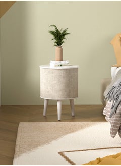 Nourest Nourest 4 in 1 Side Table with inbuilt Bluetooth speaker 70W Beige  - Image 3